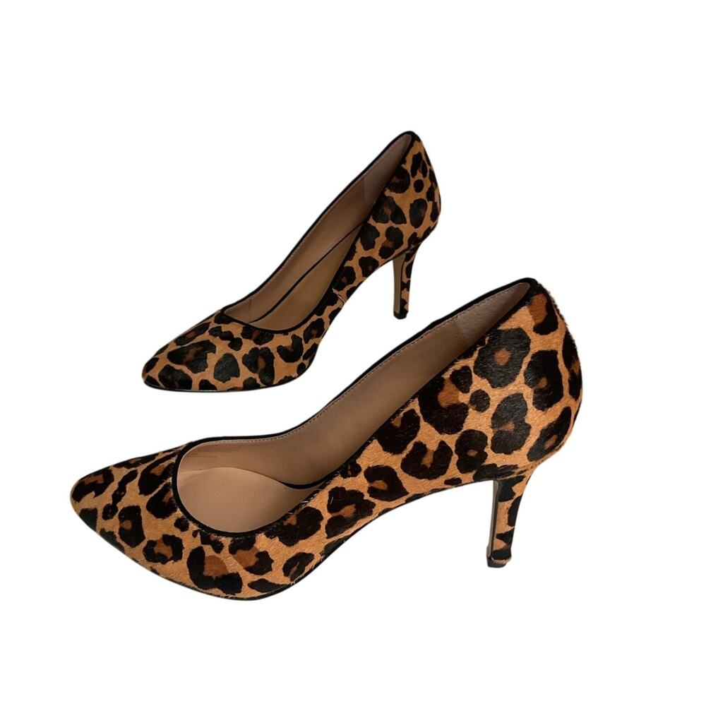 INC International Concepts Leopard Print Calf Hair 8M Pointed Toe Pumps NWOT